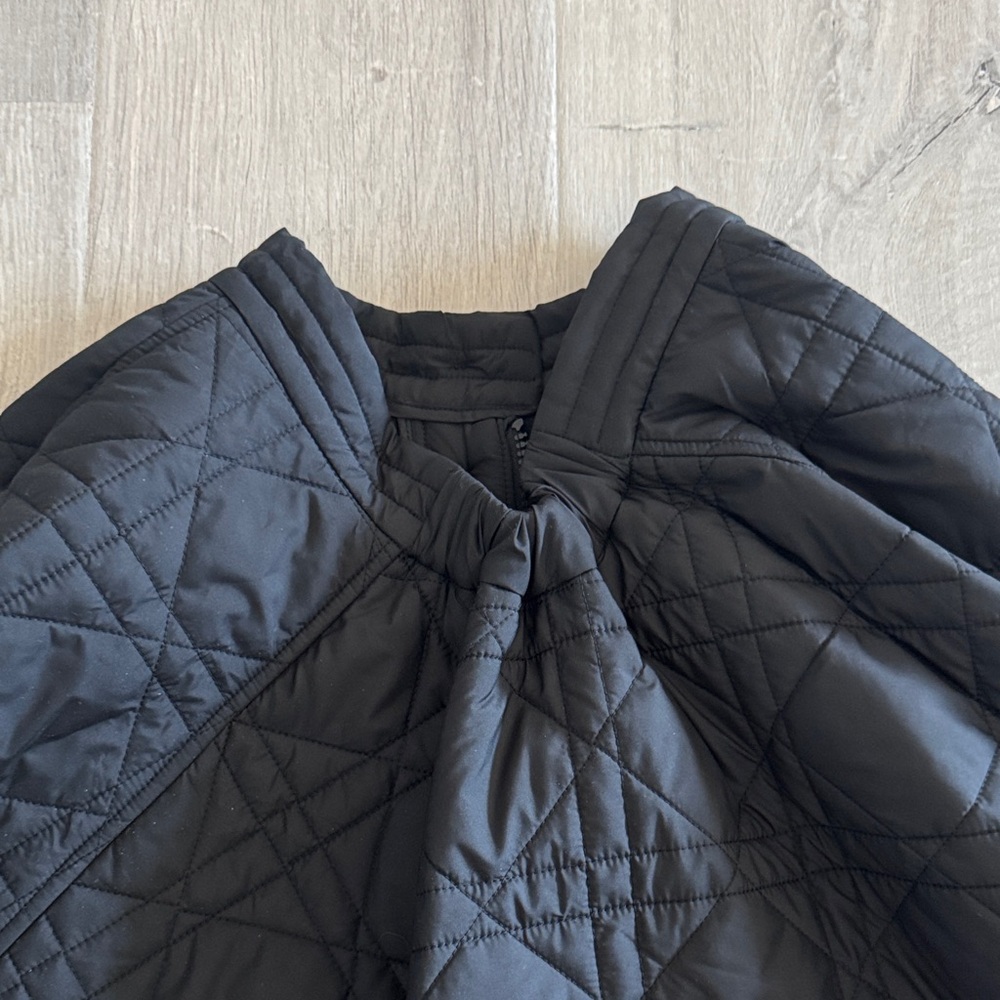 Black Quilted Circle Full Midi Skirt With Buttons - Picture 9 of 14